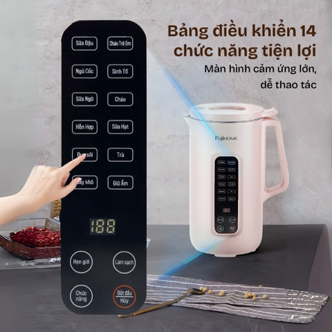 Máy làm sữa hạt 10 chức năng dung tích 1L Fujihome SM1626, máy xay nấu đa năng