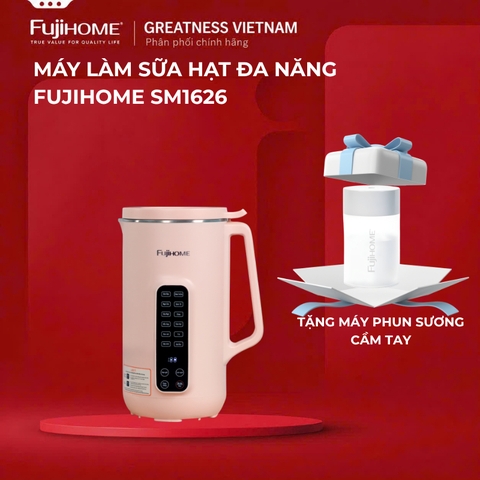 Máy làm sữa hạt 10 chức năng dung tích 1L Fujihome SM1626, máy xay nấu đa năng