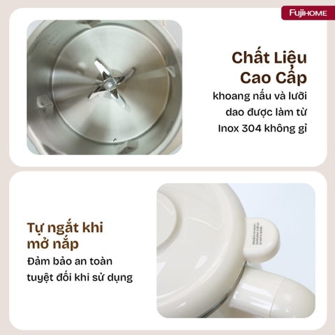 Máy làm sữa hạt Fujihome SM836 – Xay 800W, nấu 150W, cảm ứng 3D