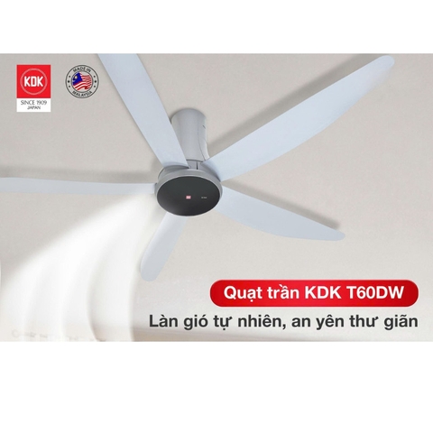 Quạt trần KDK, màu xám T60DW(GY)