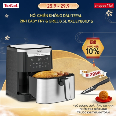 Nồi chiên không dầu Tefal 2in1 Easy Fry & Grill 6.5L XXL EY801D15