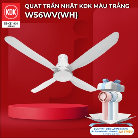 Quạt trần KDK, màu trắng W56WV(WH)