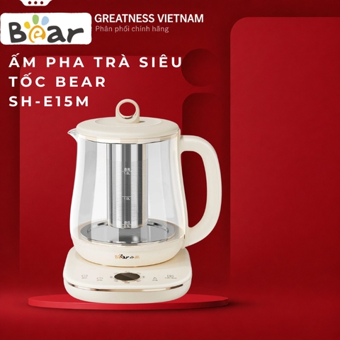 Ấm Đun Pha Trà 1.5L Siêu Tốc Bear YSH-E15M1 - Hàng Chính Hãng