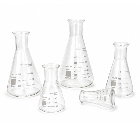 Bình tam giác thủy tinh/ 50mL 100mL 150mL 250mL 500mL 1000mL
