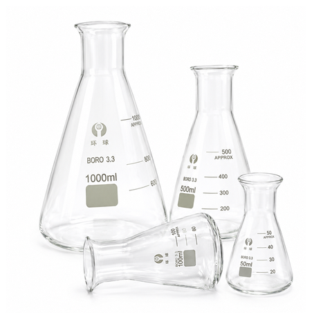 Bình tam giác thủy tinh/ 50mL 100mL 150mL 250mL 500mL 1000mL