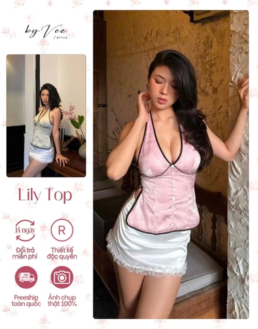 Lily Top - Mint/Pink