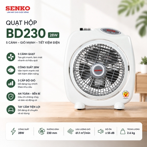 Quạt hộp Senko 5 cánh BD230 28W