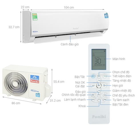 Funiki Inverter HIC24TMU - Điều hòa 1 chiều 24.000Btu/2.5HP