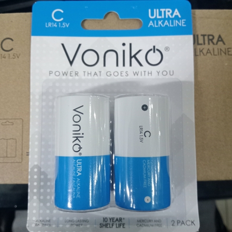 Voniko C (LR14 1.5V) - Vỉ 2 viên Pin trung C kiềm  Alkaline