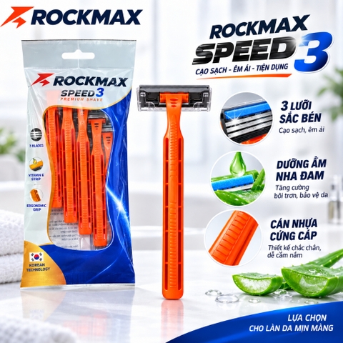 Rockmax SPEED 3 - Túi 5 cái dao cạo râu ( 3 lưỡi )