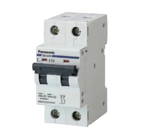 Panasonic 32A 2P - Át tép cài 2 cực,Aptomat 32A 2P/2M C32 - 2322