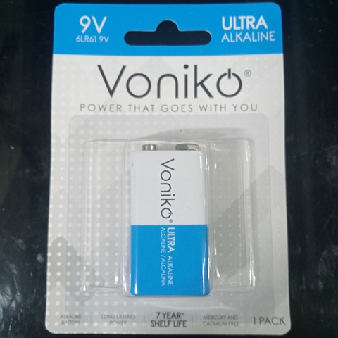 Voniko 9V 6LR61 - Vỉ 1 viên pin kiềm 9V Alkaline