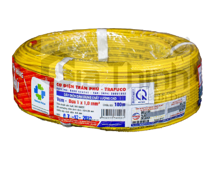 Trần Phú 1x1.0 vàng - Dây điện  đơn mềm ( trafuco )