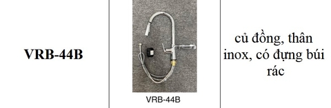 Prince VRB 44B - Vòi rửa bát inox củ đồng, rút dây
