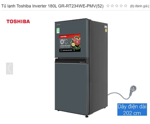 Toshiba 180L - Tủ lạnh RT234WE-PMV