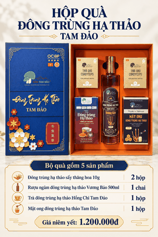 HỘP QUÀ ĐÔNG TRÙNG HẠ THẢO TAM ĐẢO – BỘ 5 SẢN PHẨM