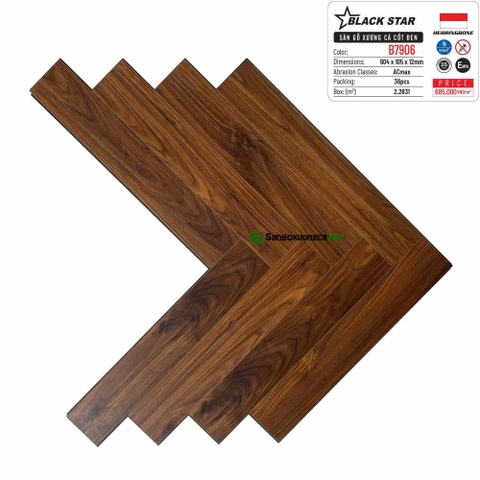 Sàn Gỗ Xương Cá Blackstar B7906