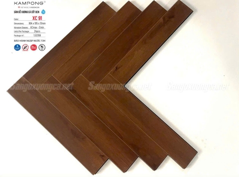 Sàn Gỗ Xương Cá Kampong XC91 Cốt Đen