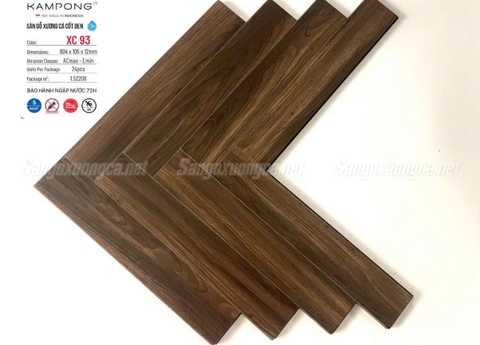Sàn Gỗ Xương Cá Kampong XC93 Cốt Đen