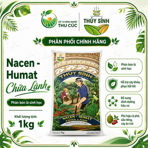 NACEN – HUMAT THỦY SÍNH 1KG – HUMIC CẢI TẠO ĐẤT, HẠ PHÈN, KÍCH RỄ