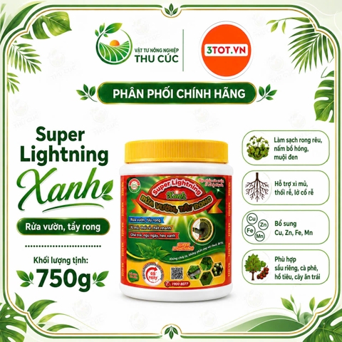 SUPER LIGHTNING “QUÉT SẠCH RONG” 3 TỐT 750G – HỖ TRỢ LÀM SẠCH RONG RÊU, HỖ TRỢ NẤM HỒNG XÌ MỦ