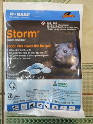 STORM 0.005% BLOCK BAIT – BẢ CHUỘT DẠNG VIÊN BASF, GÓI 20 VIÊN