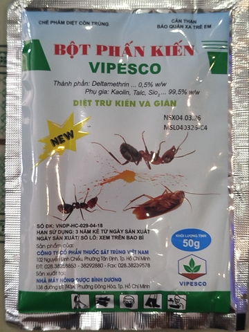 BỘT PHẤN KIẾN VIPESCO 50G – CHẾ PHẨM DIỆT KIẾN VÀ GIÁN