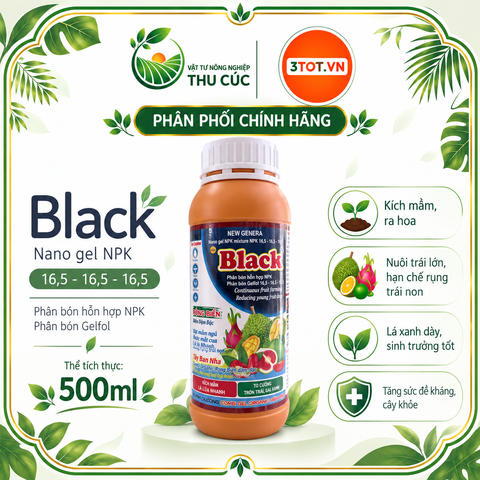 BLACK NPK 16,5-16,5-16,5 – PHÂN BÓN CÂN ĐỐI DINH DƯỠNG, NUÔI HOA VÀ TRÁI