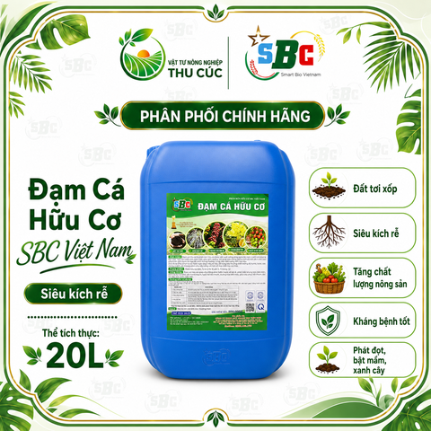 ĐẠM CÁ HỮU CƠ SBC 20L – KÍCH RỄ, XANH CÂY, PHỤC HỒI VÀ NUÔI TRÁI