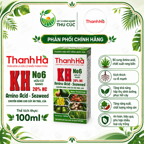 KH NO6 THANH HÀ 100ML – HỮU CƠ NANO, AMINO ACID – SEAWEED CHO CÂY ĂN TRÁI VÀ LÚA