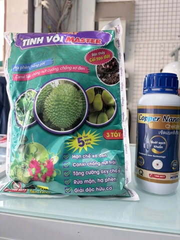 Bộ Đôi Rửa Vườn Tinh Vôi Master và Copper Đồng Nano – Làm Sạch Vườn, Hỗ Trợ Vàng Lá Thối Rễ
