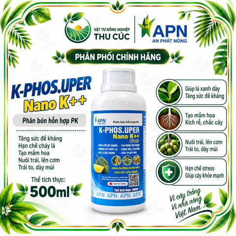 K-PHOS.UPER NANO K++ 500ML – KALI SỮA ĐẬM ĐẶC, HỖ TRỢ GIÀ LÁ – NUÔI TRÁI