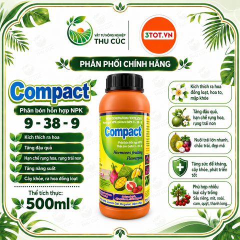 COMPACT NPK 9-38-9 – PHÂN BÓN HỖN HỢP HỖ TRỢ PHÂN HÓA MẦM HOA, ĐẬU QUẢ NON