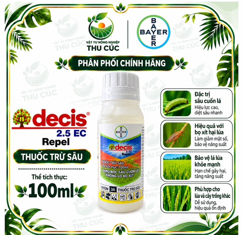DECIS REPEL 2.5EC 100ML – DELTAMETHRIN 25 G/L, THUỐC TRỪ SÂU NHÓM 3A