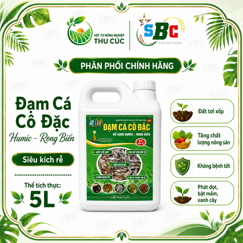 ĐẠM CÁ CÔ ĐẶC SBC 5L – BỔ SUNG HUMIC, RONG BIỂN, KÍCH RỄ – PHỤC HỒI CÂY