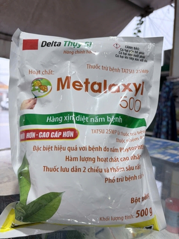 Metalaxyl 500 – TATSU 25WP 500g | Thuốc Trừ Nấm Phytophthora, Thối Rễ, Xì Mủ