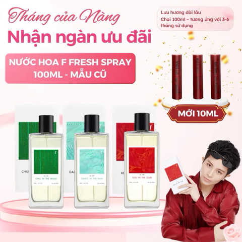 Nước Hoa F Fresh Spray - Nước Hoa Công Nghệ Mới Tích Hợp Lưu Hương Lâu Trên Da, Quần Áo - 50ml [Auth]
