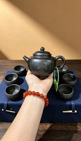 COMBO15: 1 ẤM 6 CHÉN TIỂU BÌNH - HẮC NÊ