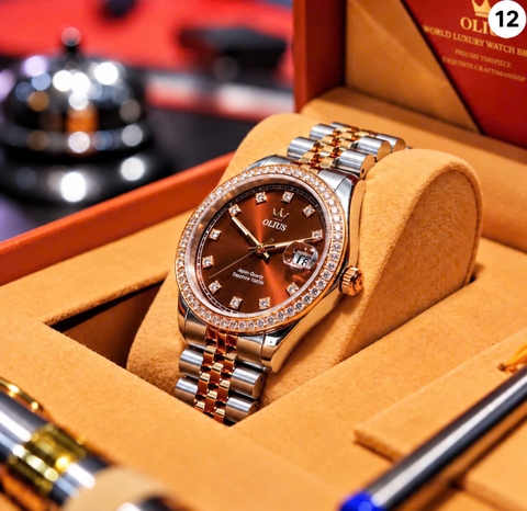 Đồng Hồ Pin OLIUS Nữ Chính Hãng - Máy Nhật, Mặt Kính Sapphire 31ml, Làm Từ Thép Không Gỉ Cao Cấp 316L đúc đặc, 10atm