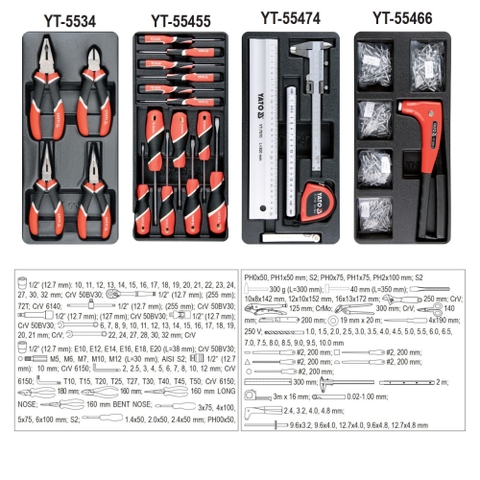Tủ đồ nghề sửa chữa cao cấp 141 chi tiết Yato YT-55291