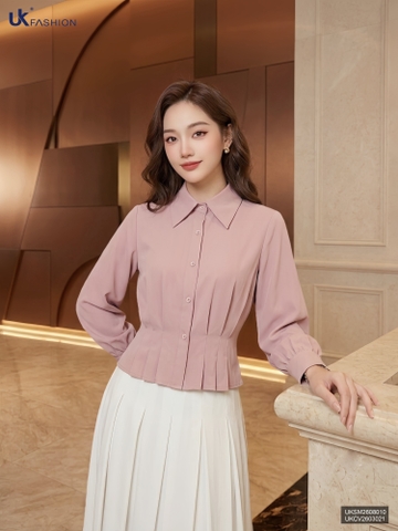 Sơ mi cổ đức 3 ly dài tay UKSM2608010 ( Áo rời không kèm các SP ghép set và PK khác )
