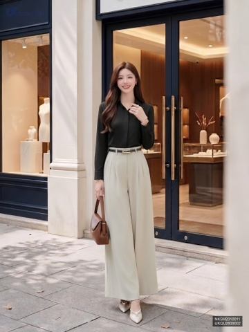 Quần ống rộng xếp ly UKQU2609002 ( Quần rời ko kèm toàn bộ SP ghép set + PK khác )