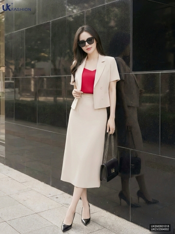 Kí giả giao cúc cộc tay UKSM2601018 ( Áo rời không kèm CV/QU/PK )