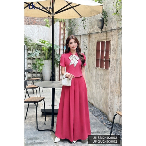 Quần ống rộng xếp ly UKQU2403002 ( Quần rời ko kèm toàn bộ SP ghép set + PK khác )
