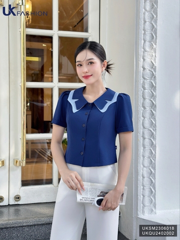 Áo Sơ Mi Cổ Kếp Ôm UK Fashion Xinh Đẹp, Nữ Tính UKSM2306018