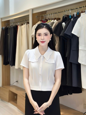 Sơ mi cổ kiểu bo gấu nắp túi UKSM2507026