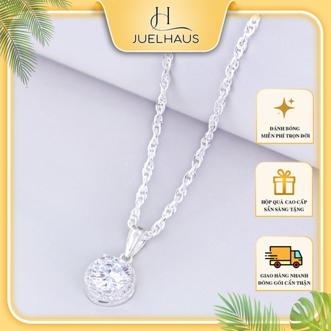 Dây Chuyền Bạc Nữ Juelhaus S990 Mặt Dây Single Stone Phong Cách Minimalism Đơn Giản Sang Trọng Cá Tính