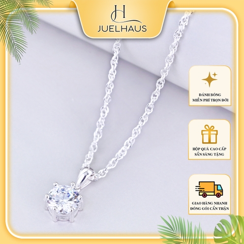 Dây Chuyền Bạc Nữ Juelhaus S990 Mặt Dây Single Stone 1 Viên Đá Đơn Giản Sang Trọng