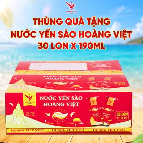 THÙNG QUÀ TẶNG 30 LON NƯỚC YẾN SÀO HOÀNG VIỆT 190ML