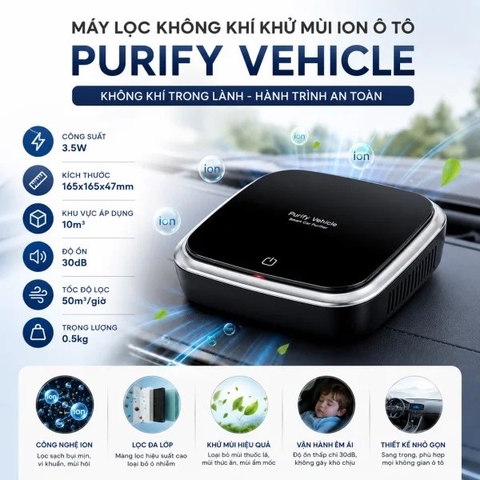 Máy Lọc Không Khí Khử Mùi Ion Ô Tô Purify Vehicle